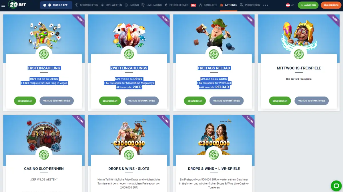 20Bet Casino No Deposit Bonus