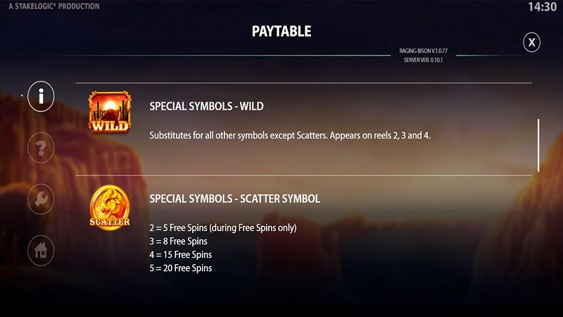 raging bison symbols Raging Bison Wild and Scatter symbols