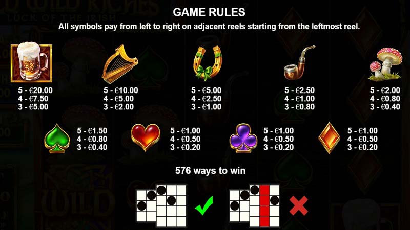 wild wild riches paytable Wild Wild Riches paytable